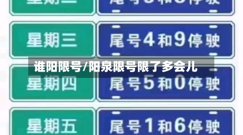 谁阳限号/阳泉限号限了多会儿