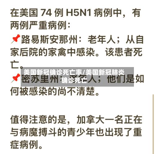 美国新冠确诊死亡率/美国新冠肺炎确诊死亡