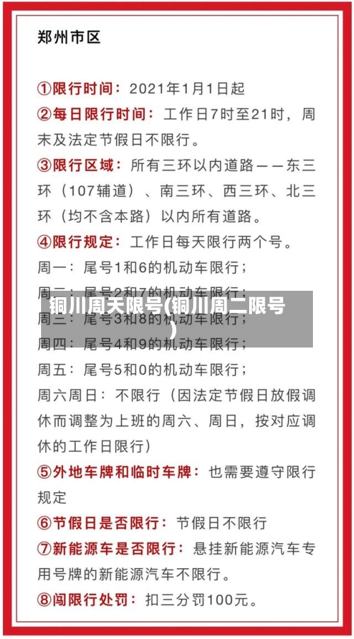 铜川周天限号(铜川周二限号)-第1张图片