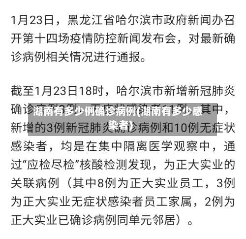 湖南有多少例确诊病例(湖南有多少感染者)