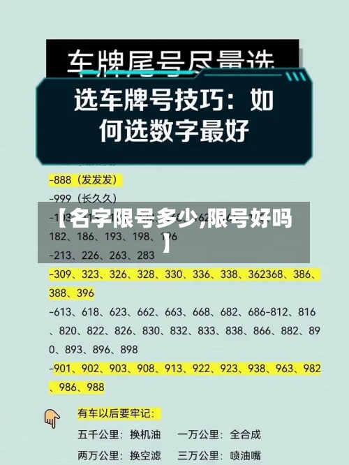 【名字限号多少,限号好吗】