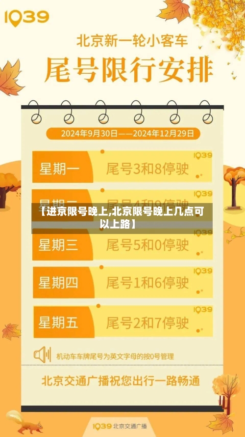 【进京限号晚上,北京限号晚上几点可以上路】
