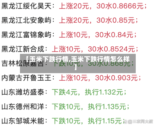 【玉米下跌行情,玉米下跌行情怎么样】