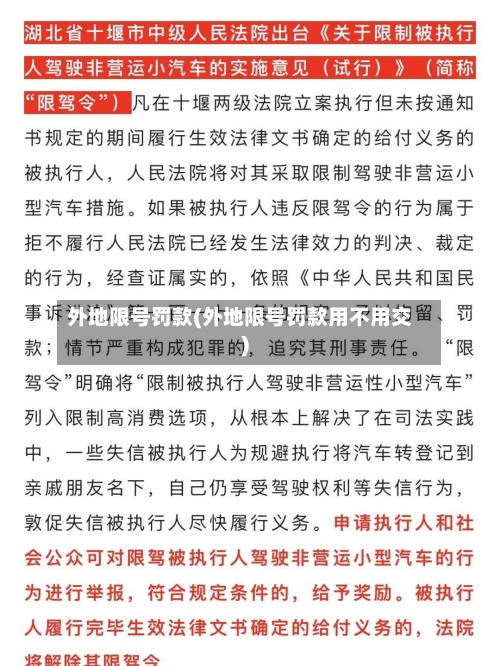 外地限号罚款(外地限号罚款用不用交)-第1张图片
