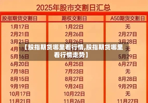 【股指期货哪里看行情,股指期货哪里看行情走势】
