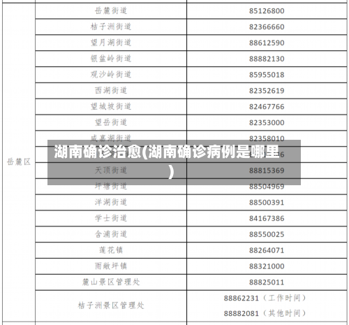 湖南确诊治愈(湖南确诊病例是哪里)